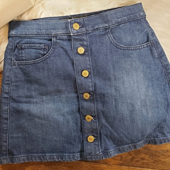 Express A-Line Button Front Mini Skirt | sz 00 - Picture 4 of 8